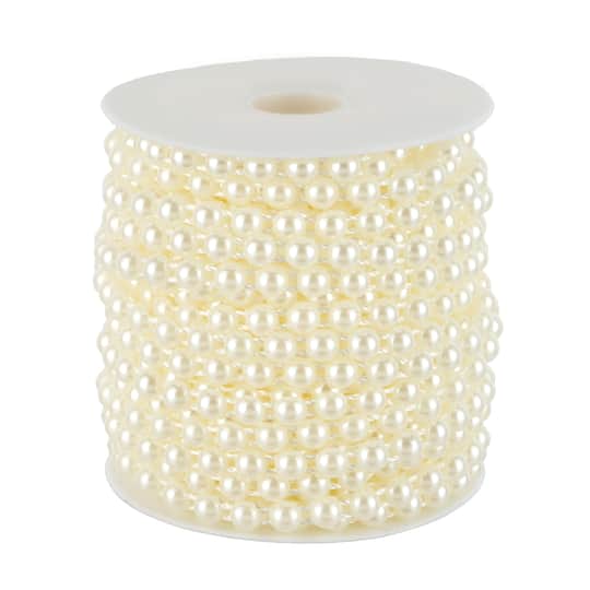 5.8mm Round Flatback Plastic Pearl Bead Garland